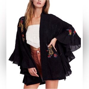 Free people doodie west embroidered kimono